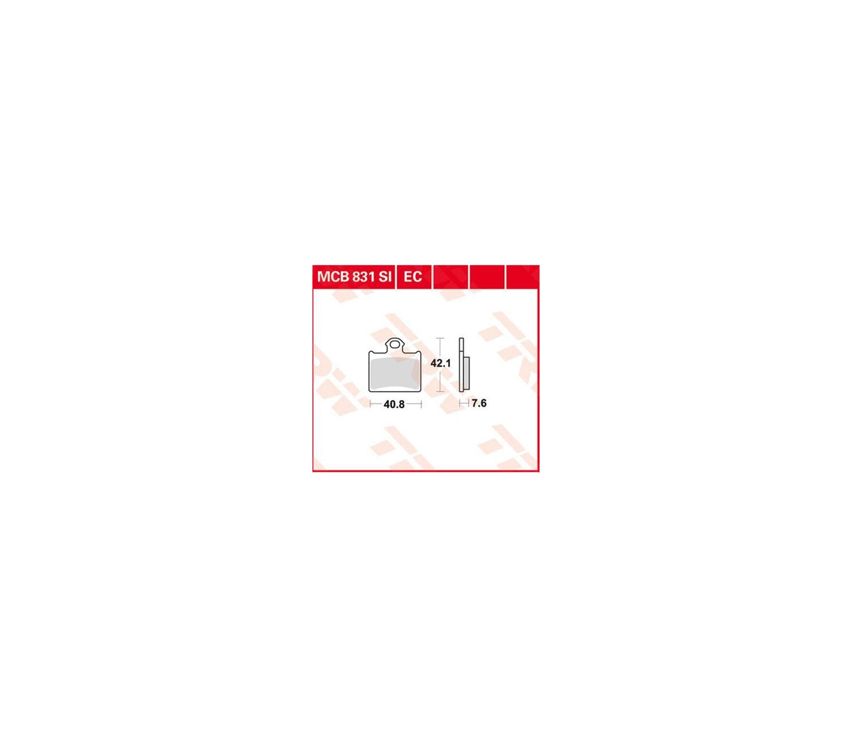 KTM SX 85 17/14 11-22 m.fl. – EC keramisk/organiske bremseklodser bag – TRW MCB831EC – produktillustration