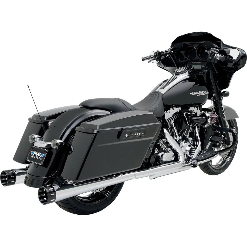 Harley-Davidson Touring (95-26) Megaphone slip-on udstødninger, krom, tapered, med 2-1/2" perfor… – ekstra produktvisning 4 med fokus på design og detaljer