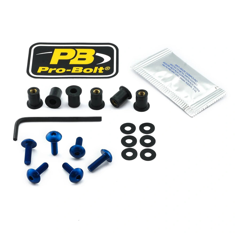 Kåbeboltsæt – 7075-T6 aluminium, blå, SK6 – Pro-Bolt