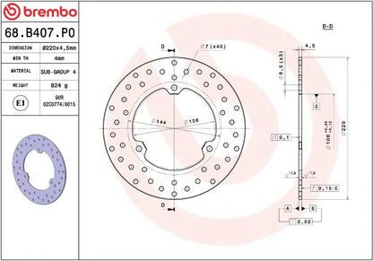 Ekstra produktbillede af Yamaha YZF-R3 15-18 bremseskive – Brembo Oro fast