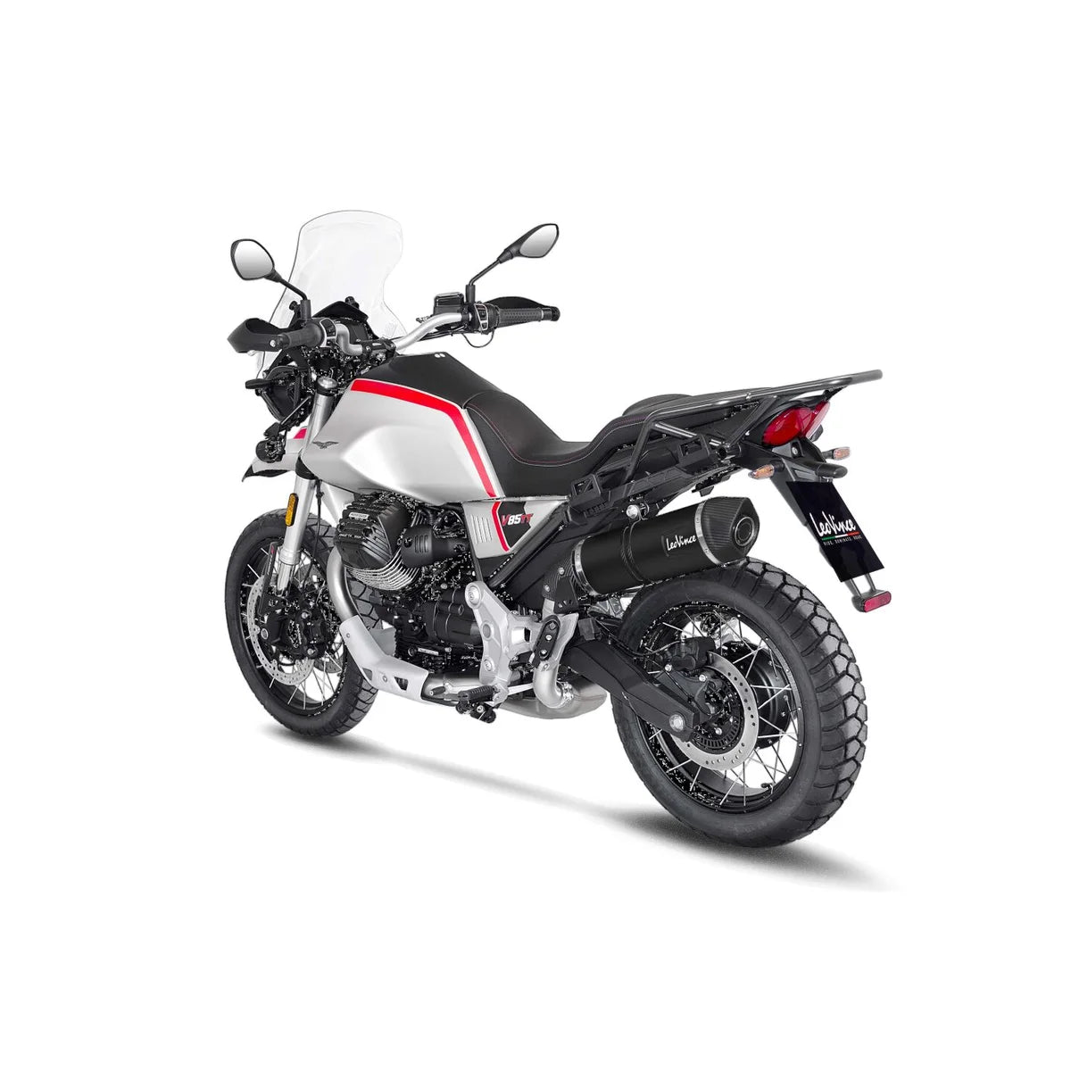 Moto Guzzi V85 850 TT (18-26) LeoVince LV One EVO slip-on – rustfri – mat sort – ekstra produktvisning af lyddæmper, finish og detaljer 3