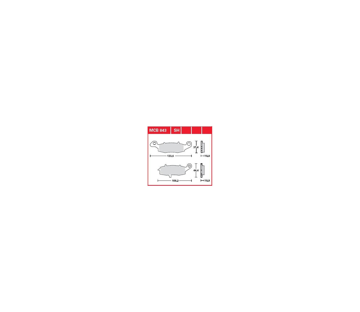 Kawasaki VN 900 06-17 m.fl. – organiske bremseklodser bag – TRW MCB843 – produktillustration