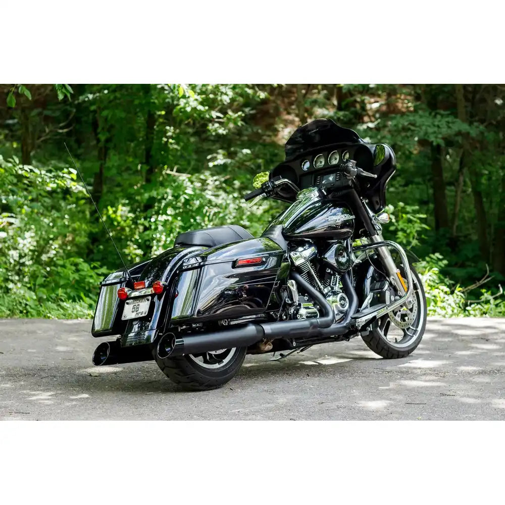Harley-Davidson Touring / Trike (17-25) 4-1/2" MK45 Cutlass Performance Mufflers, sort, Cutlass end cap, sort / Gloss end cap – S&S Cycle – alternativ vinkel 3