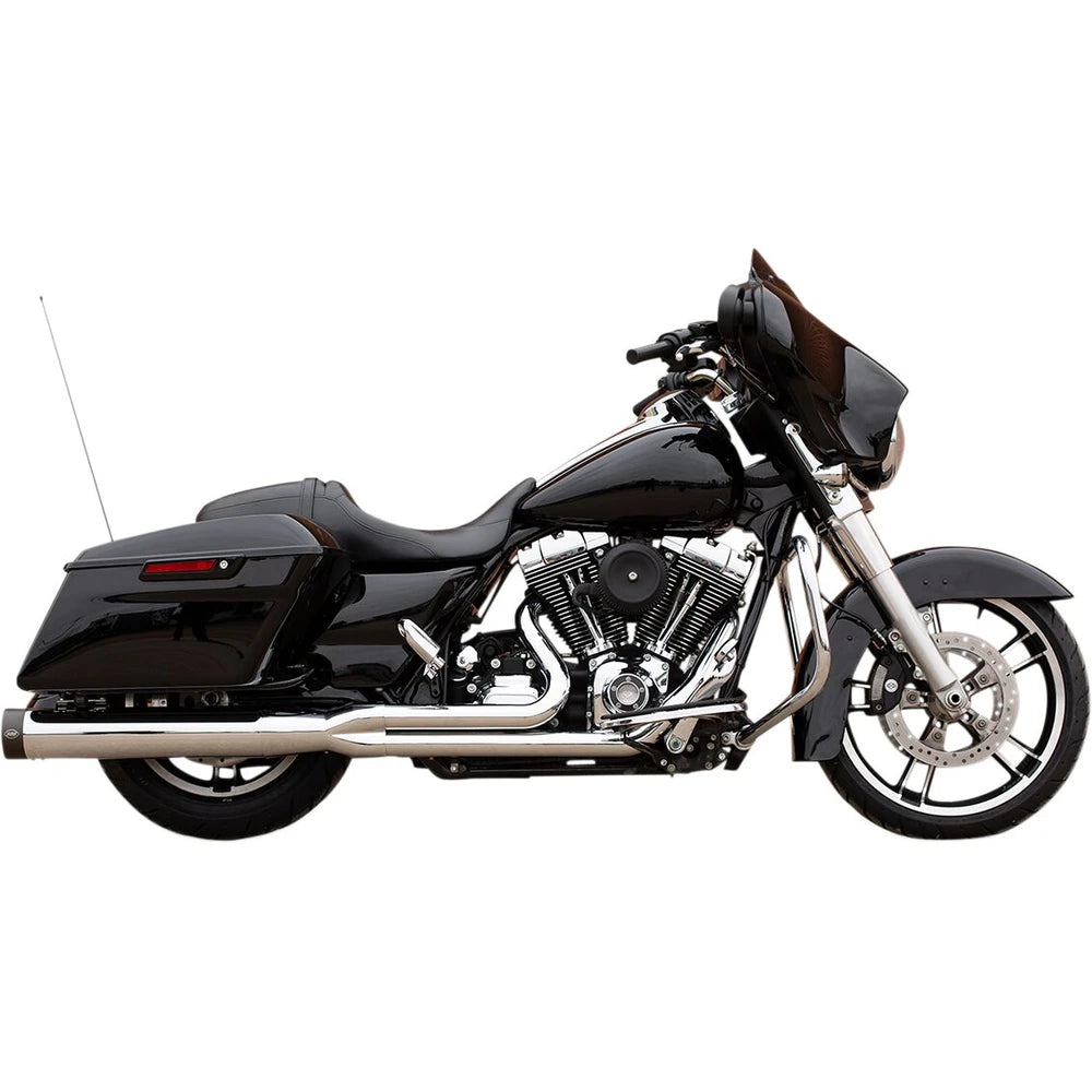 Harley-Davidson Touring (95-09) 2-into-1 Sidewinder Exhaust System, krom, Straight-Cut end cap – S&S Cycle