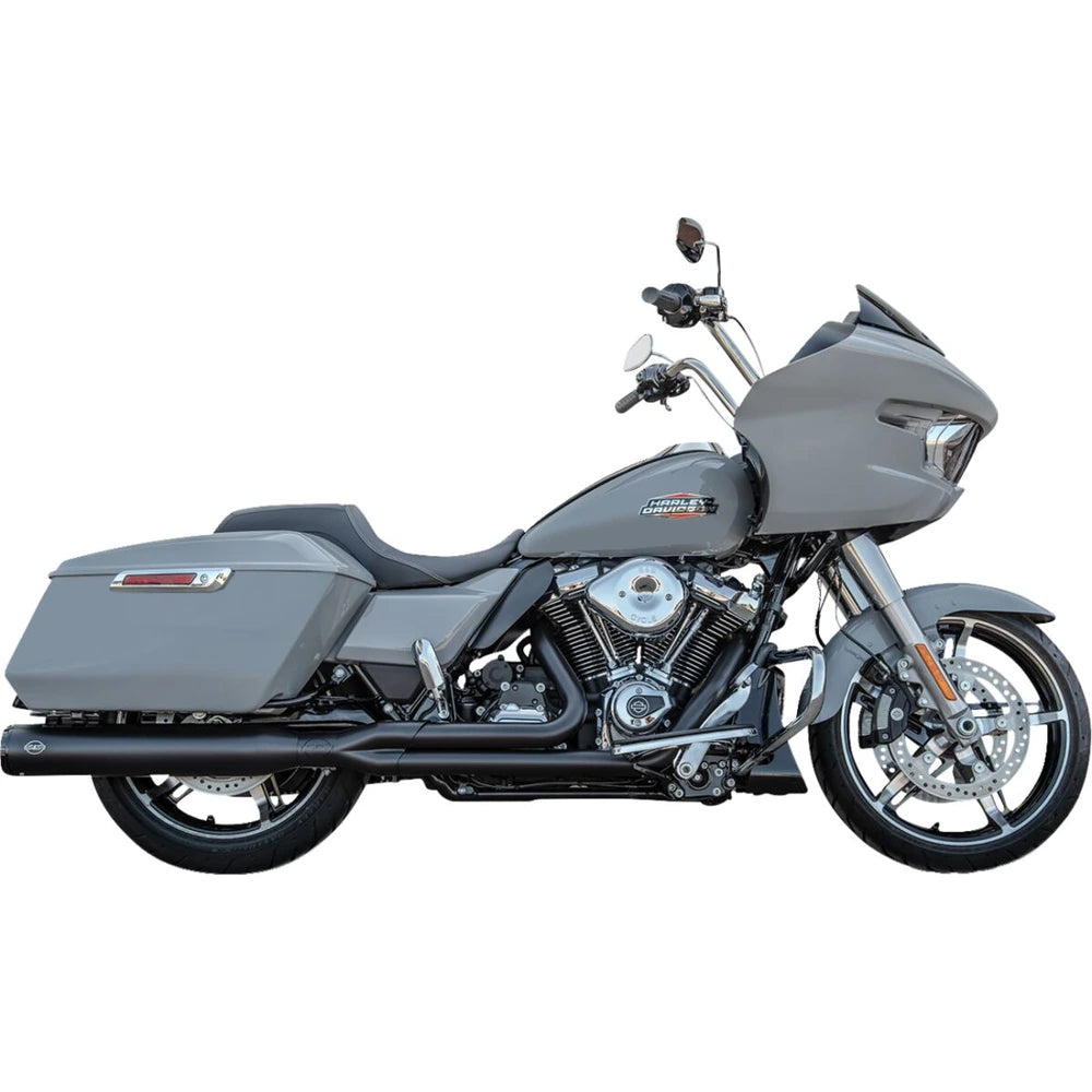 Harley-Davidson Touring (17-25) 2-into-1 GNX Exhaust System, Guardian Black, Grand National end cap, Race – S&S Cycle
