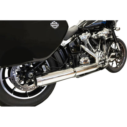 Harley-Davidson modeller (25-26) 4" slip-on udstødning med Baffle Core, krom – Bassani – ekstra produktvisning 2 med fokus på design og detaljer