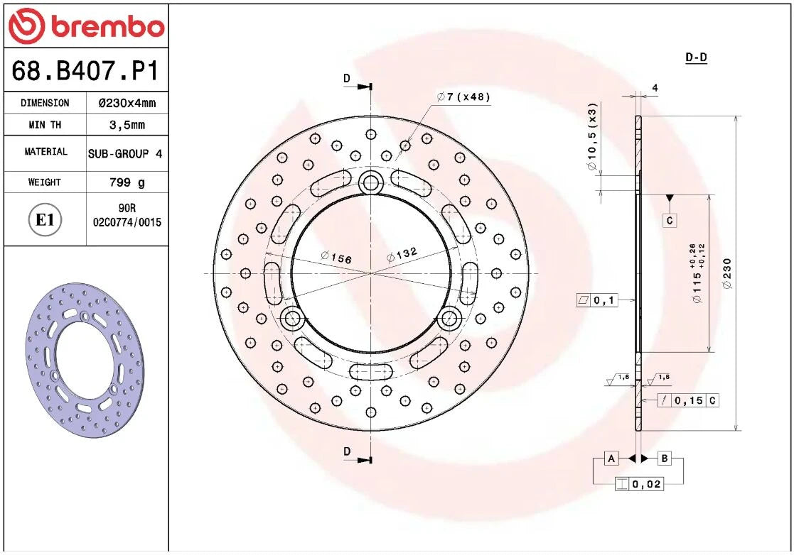 Ekstra produktbillede af Yamaha GPD 125 NMAX 15-22 bremseskive – Brembo Oro fast