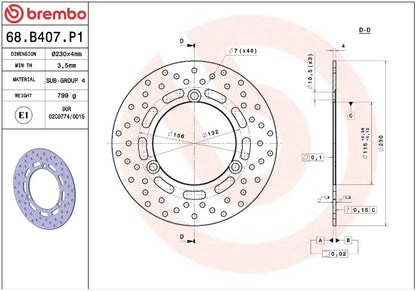 Ekstra produktbillede af Yamaha GPD 125 NMAX 15-22 bremseskive – Brembo Oro fast