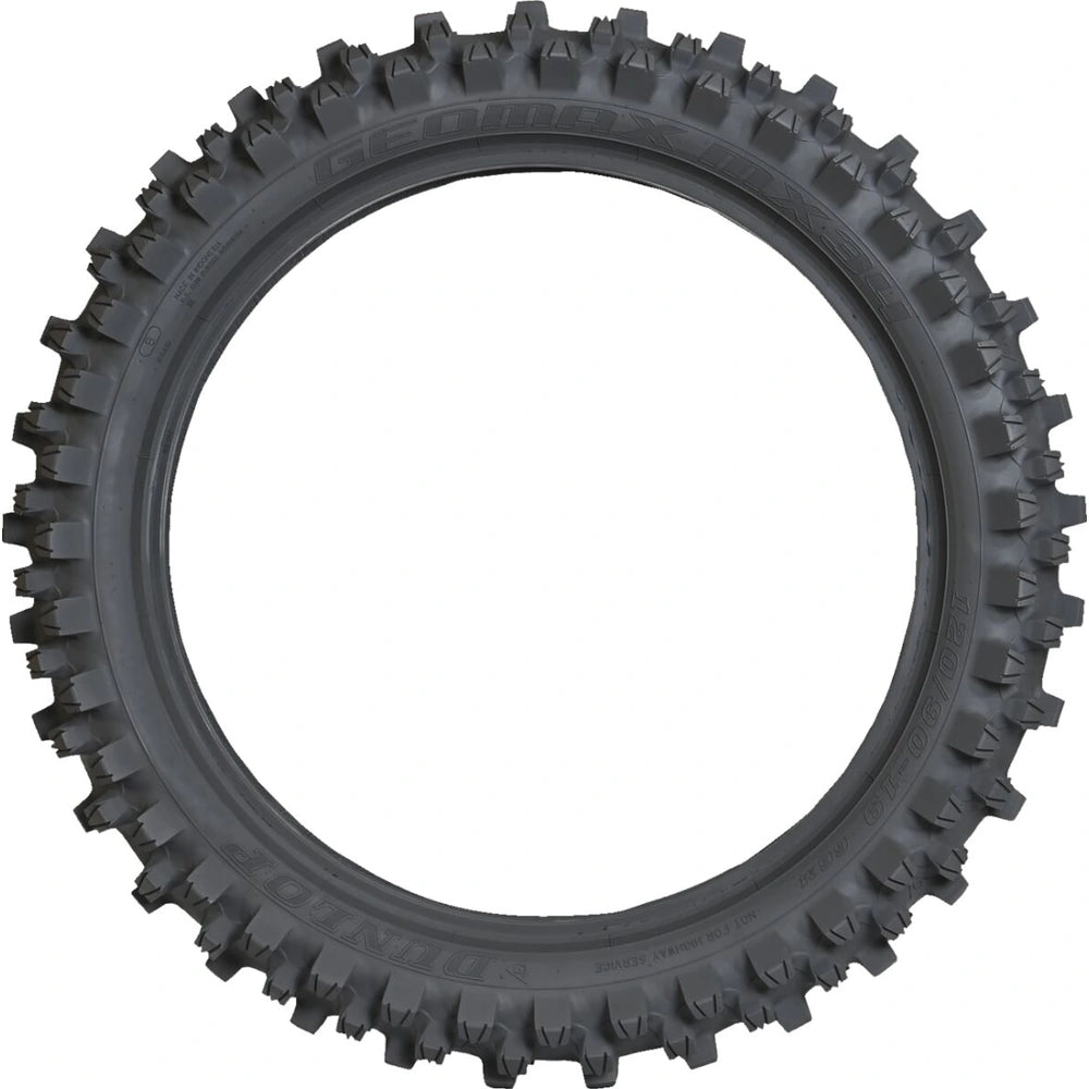 Dunlop Geomax MX34 110/90-19 62M TT – bagdæk – originalt Dunlop bagdæk med maksimalt MX-greb på blødt til mellemfast underlag. Køb hos Mo2parts. Produktbillede 2.
