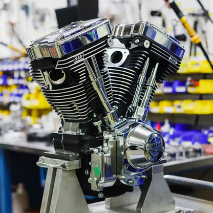 Harley-Davidson Evolution (84-99) V124 Long Block Engine, krom / Wrinkle Black – S&S Cycle – produktdetalje 4