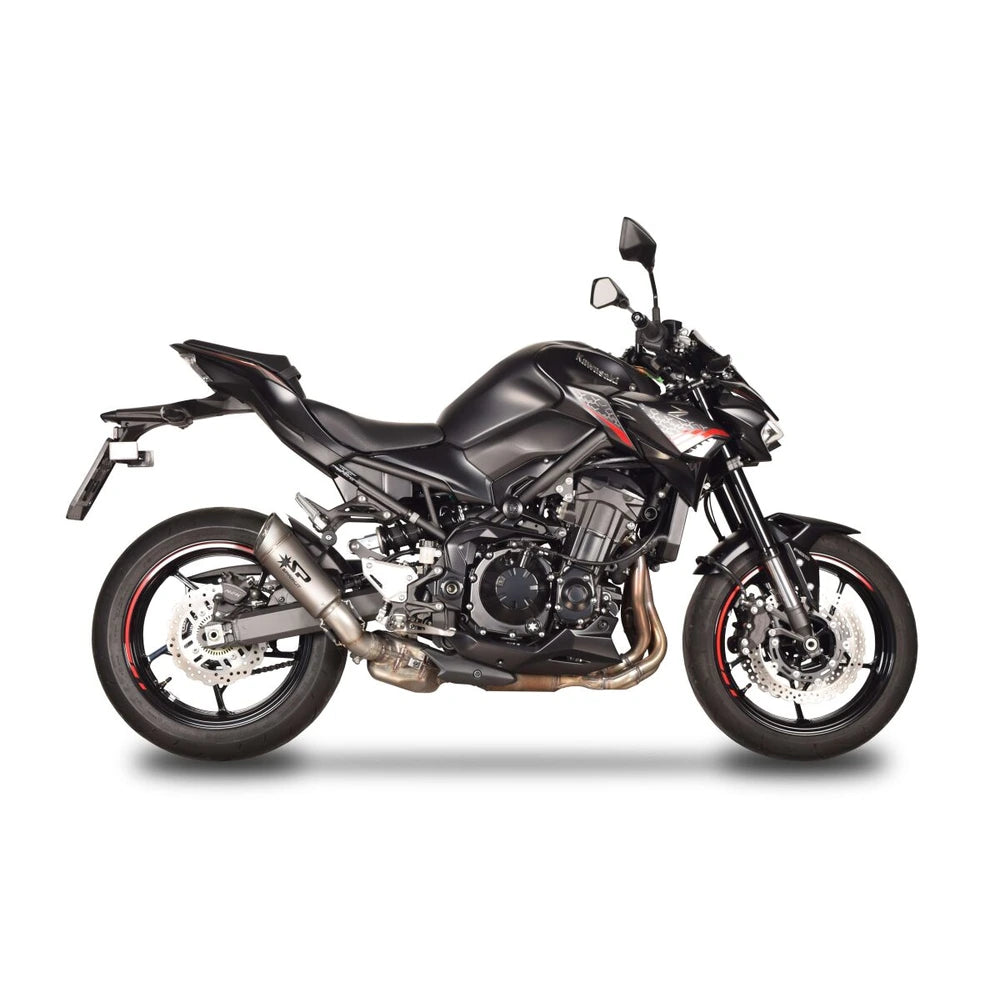 Kawasaki Z 900 (20-24) GRID-O slip-on, titanium – Spark – produktdetalje fra alternativ vinkel, billede 4