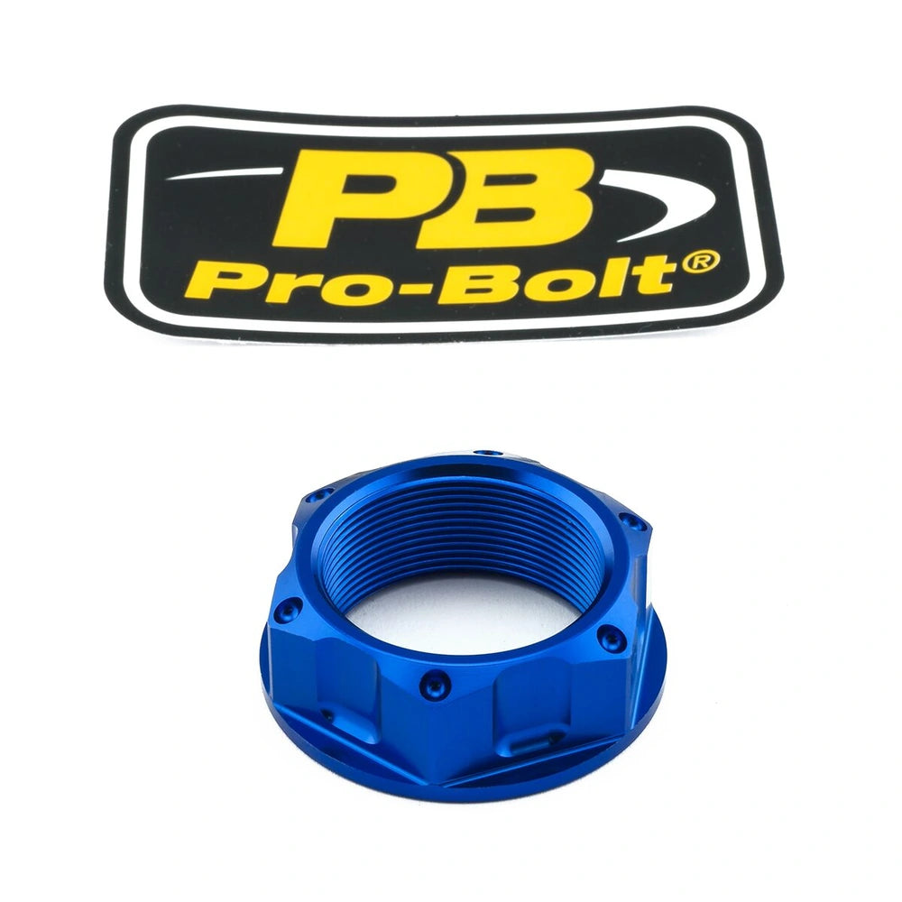 Topbro-møtrik, M28 x 1.00 – 7075-T6 aluminium, blå, LTYOKEO40 – Pro-Bolt