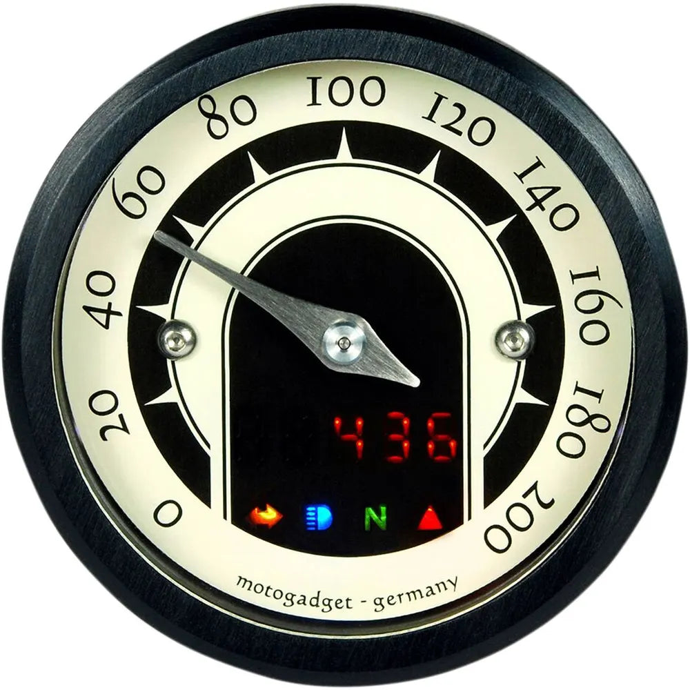 mst speedster 49 mm analogt speedometer, sort anodiseret fra Motogadget