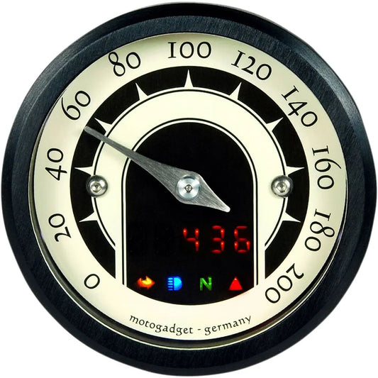 mst speedster 49 mm analogt speedometer, sort anodiseret fra Motogadget