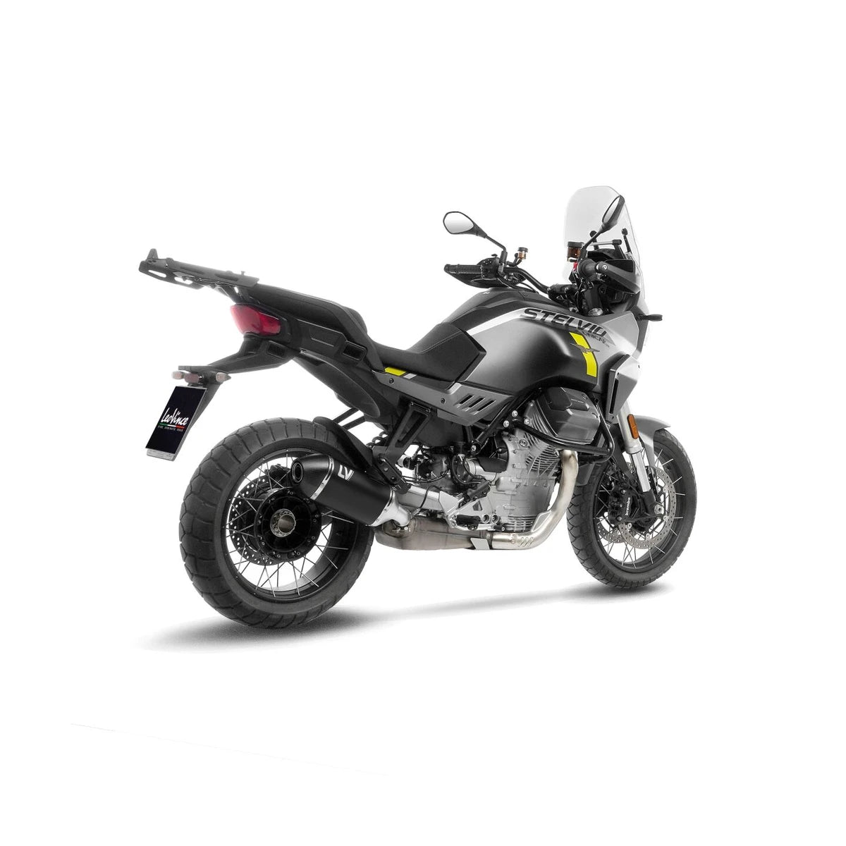 Moto Guzzi STELVIO 1000 (24-26) LeoVince LV-14 slip-on – rustfri – sort – ekstra produktvisning af lyddæmper, finish og detaljer 4
