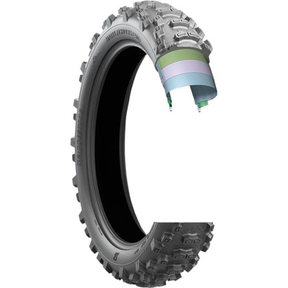 Bridgestone Battlecross E50 140/80-18 70P TT – bagdæk – originalt Bridgestone bagdæk med stærkt trækgreb og præcis kontrol i enduro. Køb hos Mo2parts. Produktbillede 3.