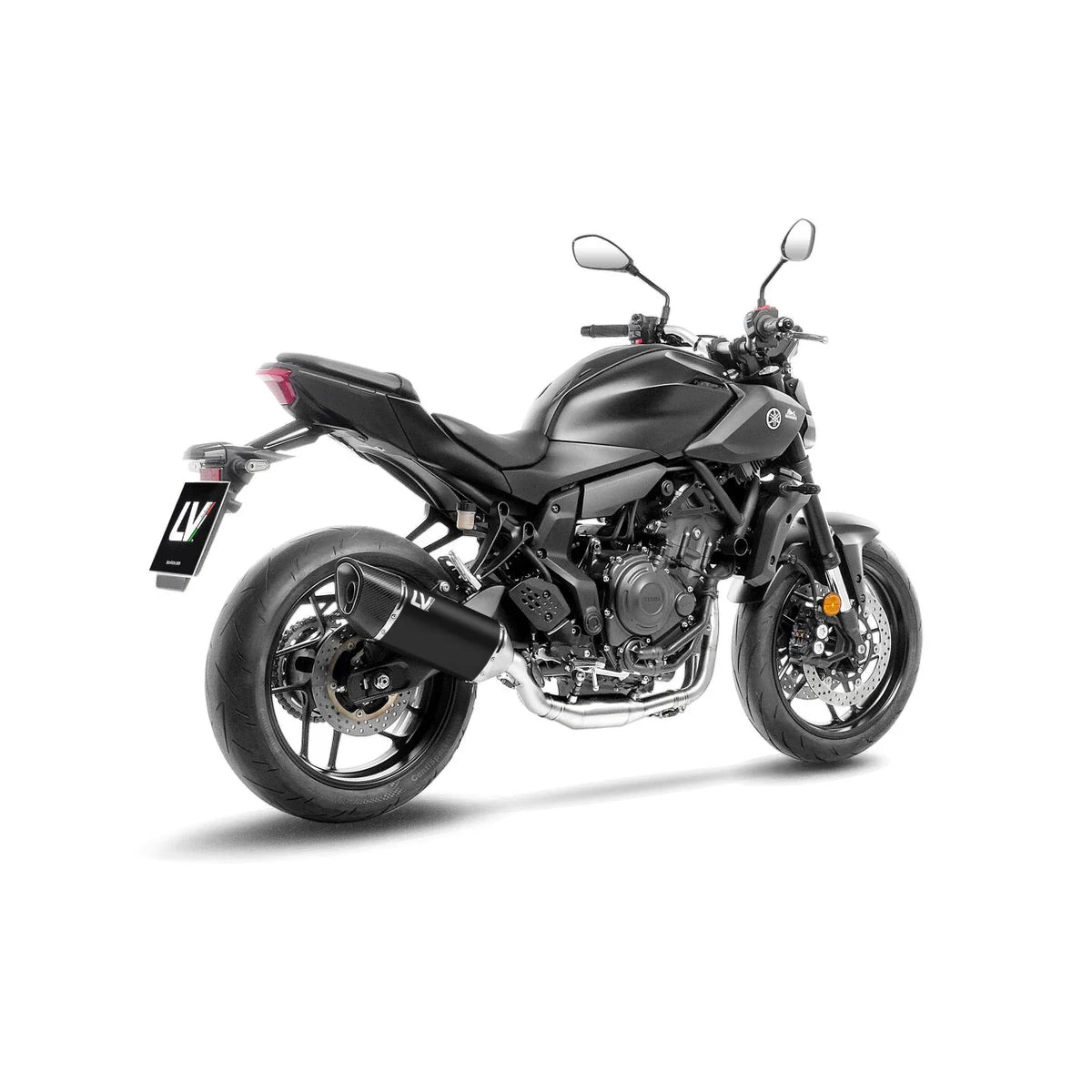 Yamaha MT-07 (20-26) LeoVince LV-14 R slip-on – rustfri – godkendt – mat sort – ekstra produktvisning af lyddæmper, finish og detaljer 4