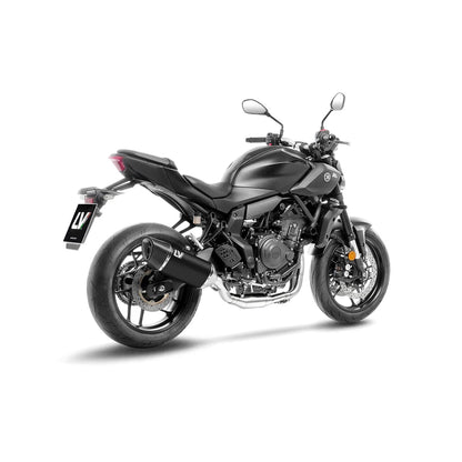 Yamaha MT-07 (20-26) LeoVince LV-14 R slip-on – rustfri – godkendt – mat sort – ekstra produktvisning af lyddæmper, finish og detaljer 4
