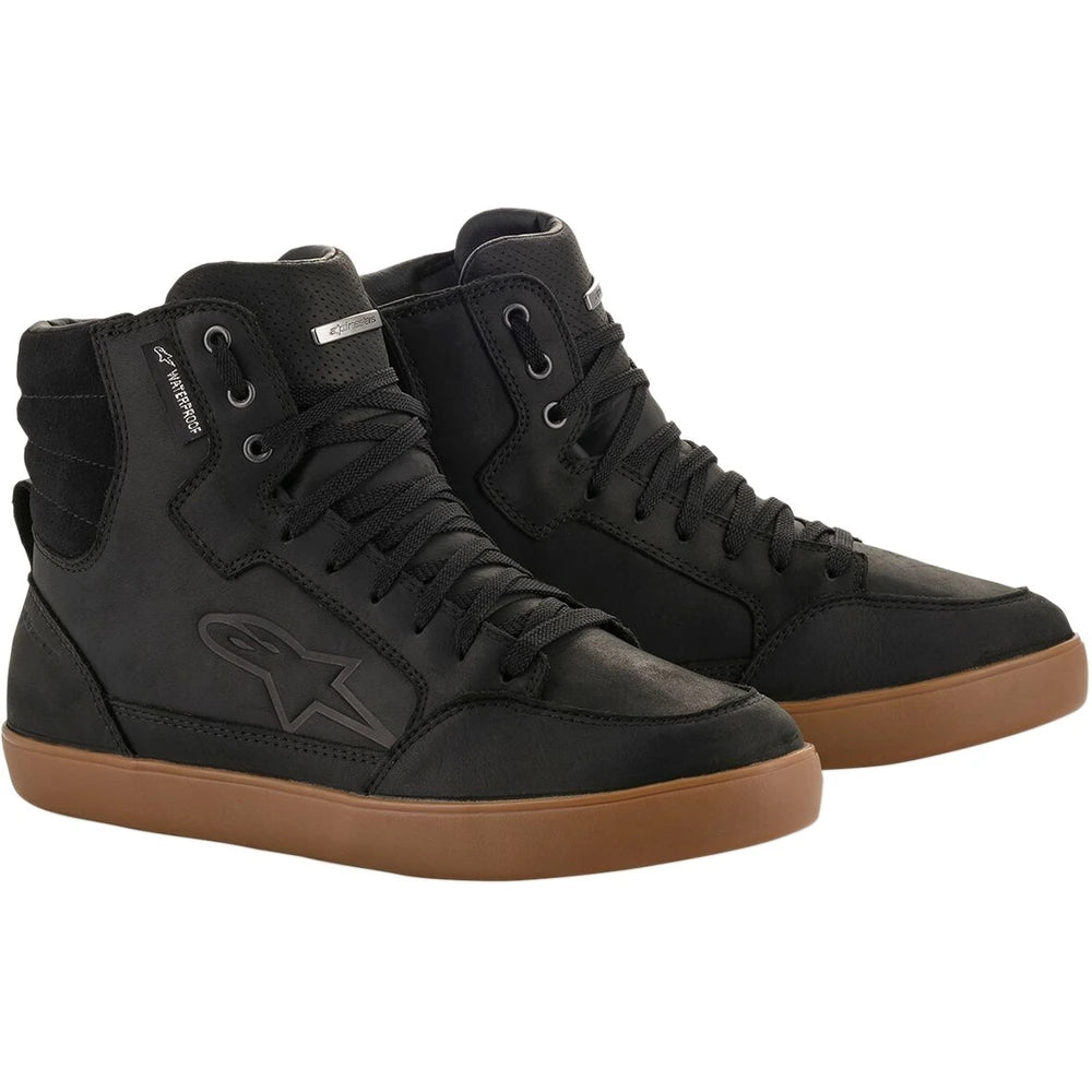 MC sko J-6 Waterproof, herre – Sort/Gum, str. EU 42 / US 9 fra Alpinestars – primært produktbillede
