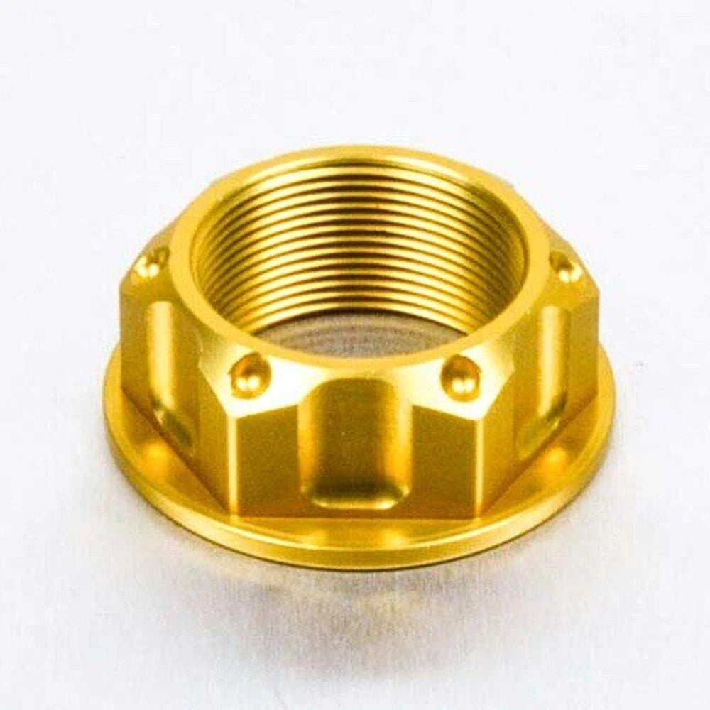 Topbro-møtrik, M22 x 1.00 – 7075-T6 aluminium, guld, LTYOKEO50 – Pro-Bolt