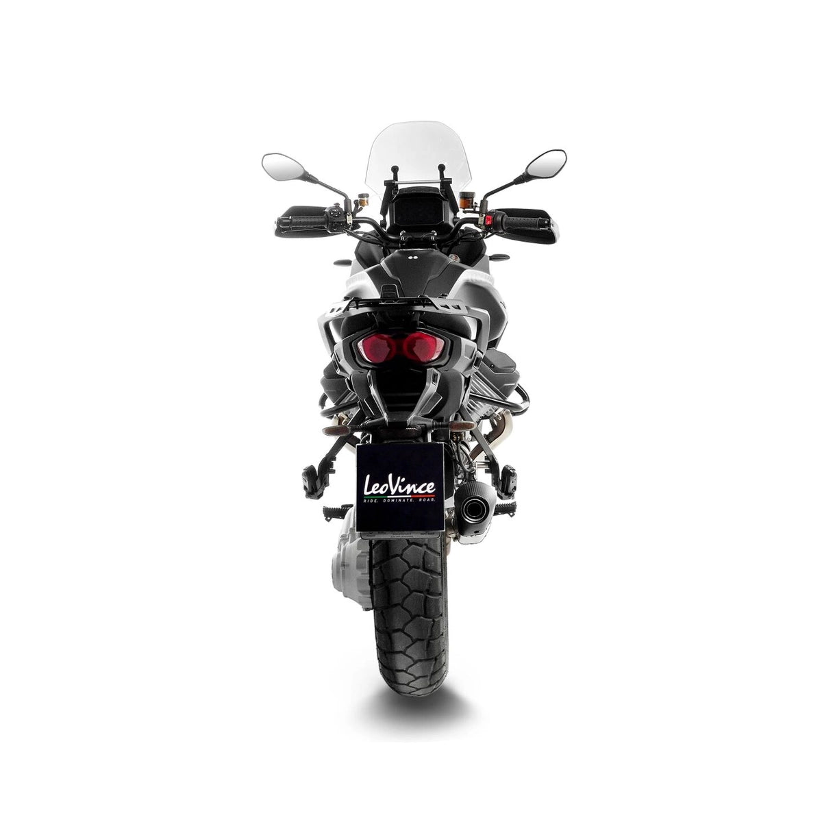 Moto Guzzi STELVIO 1000 (24-26) LeoVince LV-14 slip-on – rustfri – titanium-look – ekstra produktvisning af lyddæmper, finish og detaljer 5