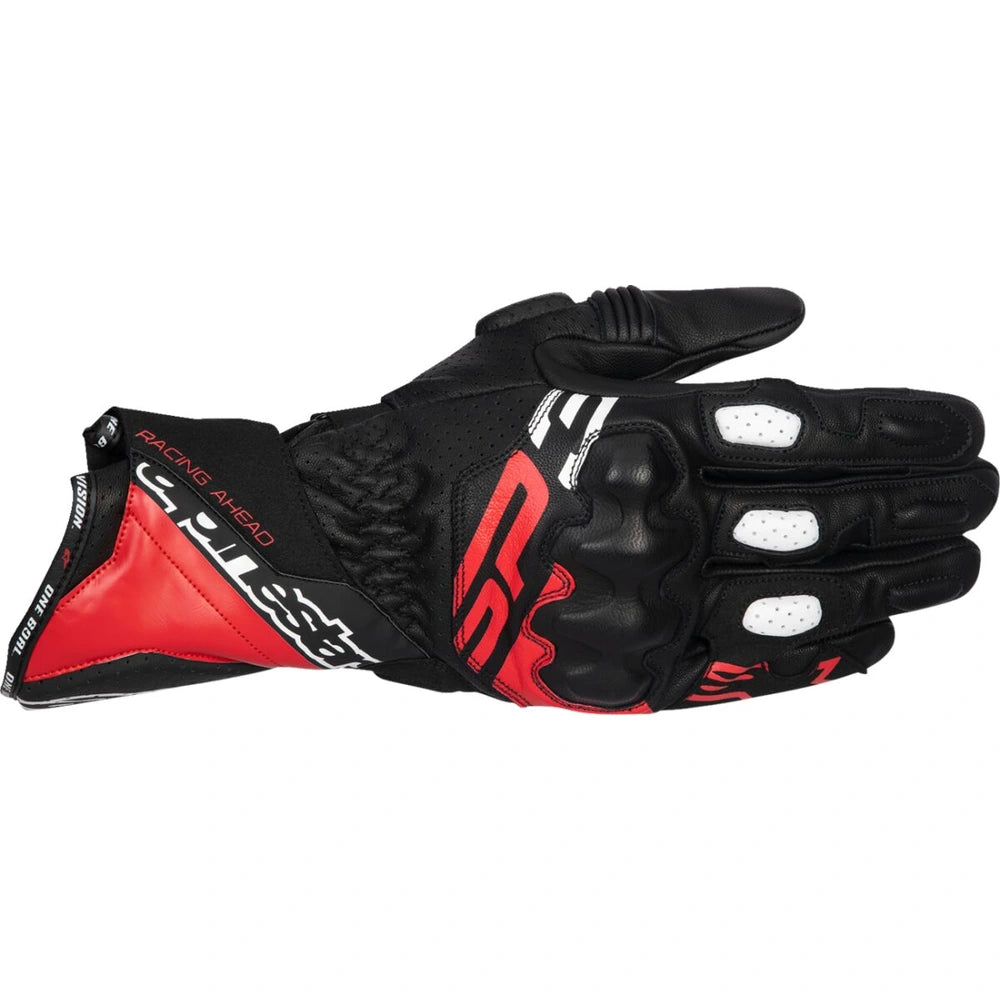 MC handsker SP-3, herre – Sort/Bright Red/Hvid, str. L fra Alpinestars – primært produktbillede