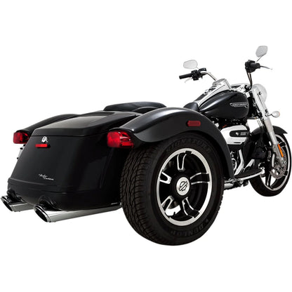Harley-Davidson Trike (17-25) Twin Slash slip-on, krom – Vance & Hines – detaljebillede af udstødning og finish 2