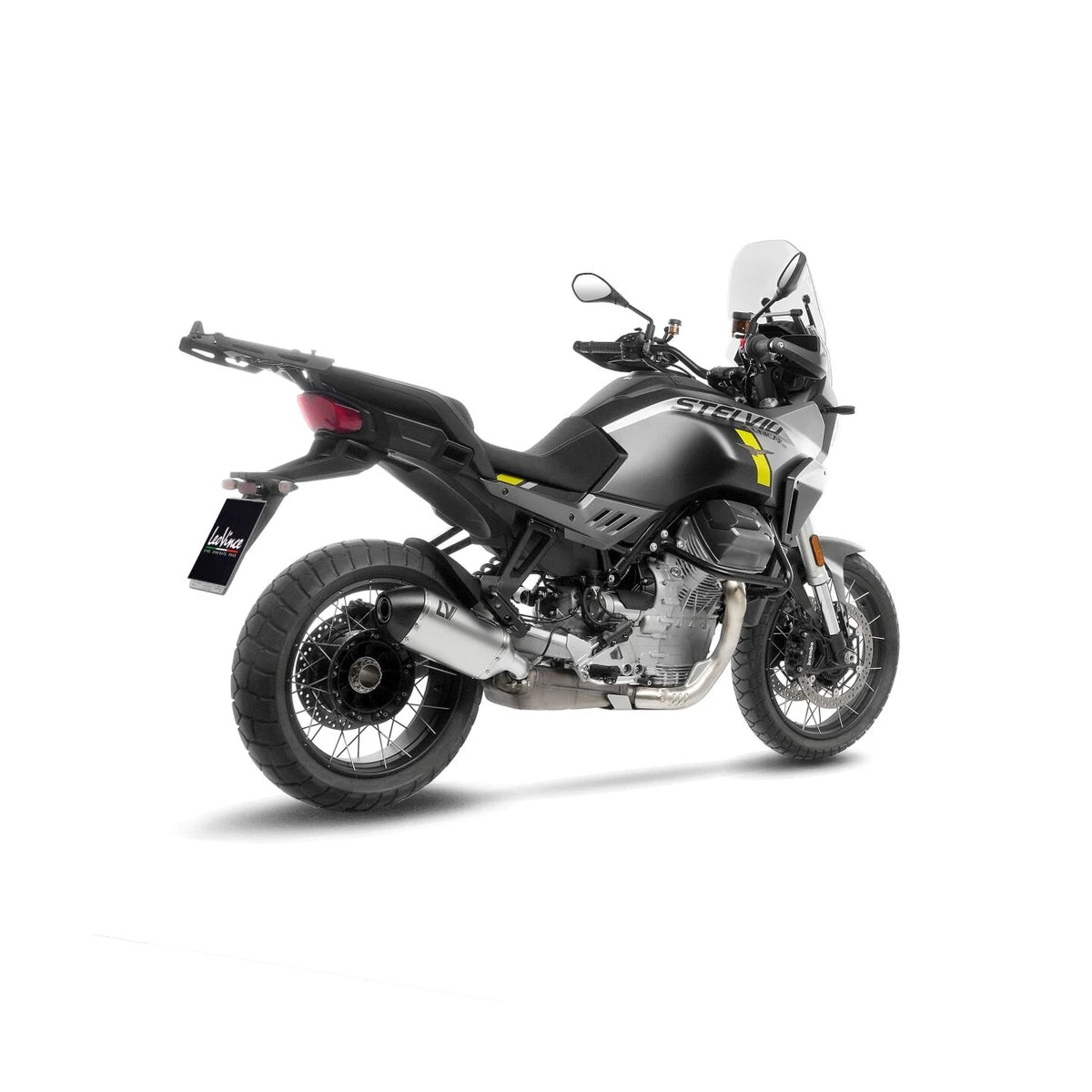 Moto Guzzi STELVIO 1000 (24-26) LeoVince LV-14 slip-on – rustfri – titanium-look – ekstra produktvisning af lyddæmper, finish og detaljer 4