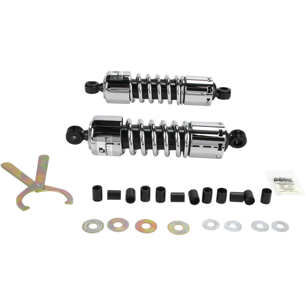 412 Cruiser Series støddæmpersæt, 279 mm, sort/krom – Progressive Suspension støddæmper til mere kontrol og komfort