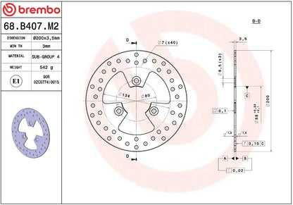 Ekstra produktbillede af Peugeot DJANGO 125 Sport 15-21 bremseskive – Brembo Oro fast