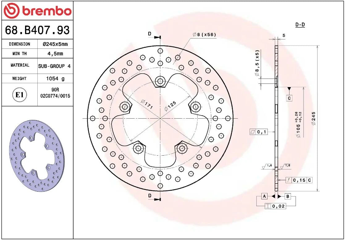 Ekstra produktbillede af Yamaha XJ 6 Diversion 09-15 bremseskive – Brembo Oro fast