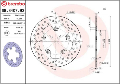 Ekstra produktbillede af Yamaha XJ 6 Diversion 09-15 bremseskive – Brembo Oro fast