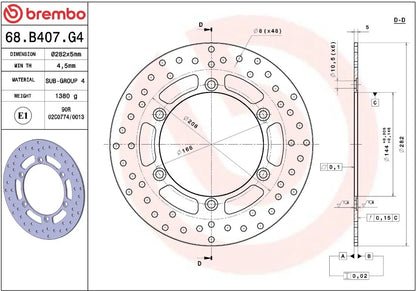 Ekstra produktbillede af Moto Guzzi CALIFORNIA 1100 EV 98-03 bremseskive – Brembo Oro fast
