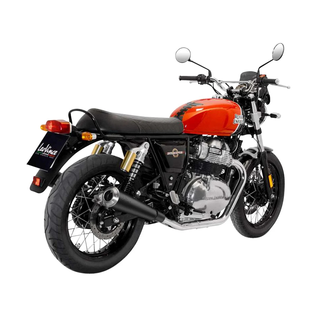 Royal Enfield INTERCEPTOR 650 (19-26) m.fl. LeoVince Classic Racer slip-on – rustfri – ekstra produktvisning af lyddæmper, finish og detaljer 3