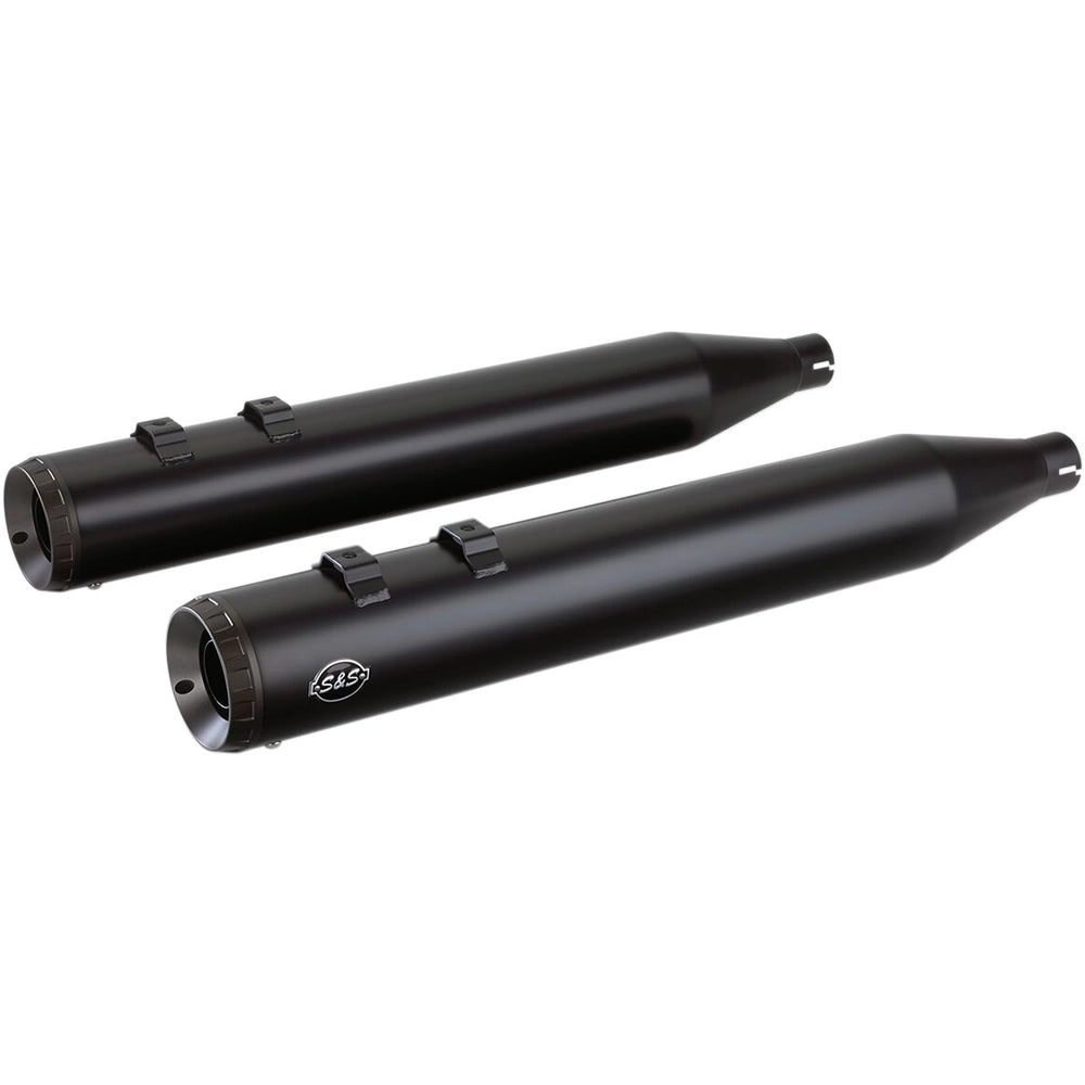 Harley-Davidson Touring / Trike (99-26) Grand National Slip-On Mufflers, sort / Ceramic, sort end cap – S&S Cycle