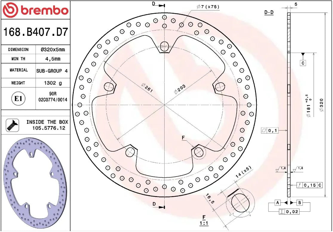 Ekstra produktbillede af BMW F 800 R 09-20 bremseskive – Brembo Oro fast