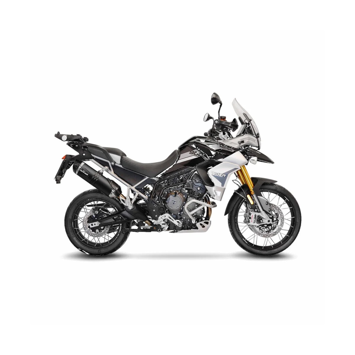 Triumph Tiger 850 (22-24) m.fl. LeoVince LV One EVO slip-on – rustfri – ekstra produktvisning af lyddæmper, finish og detaljer 6