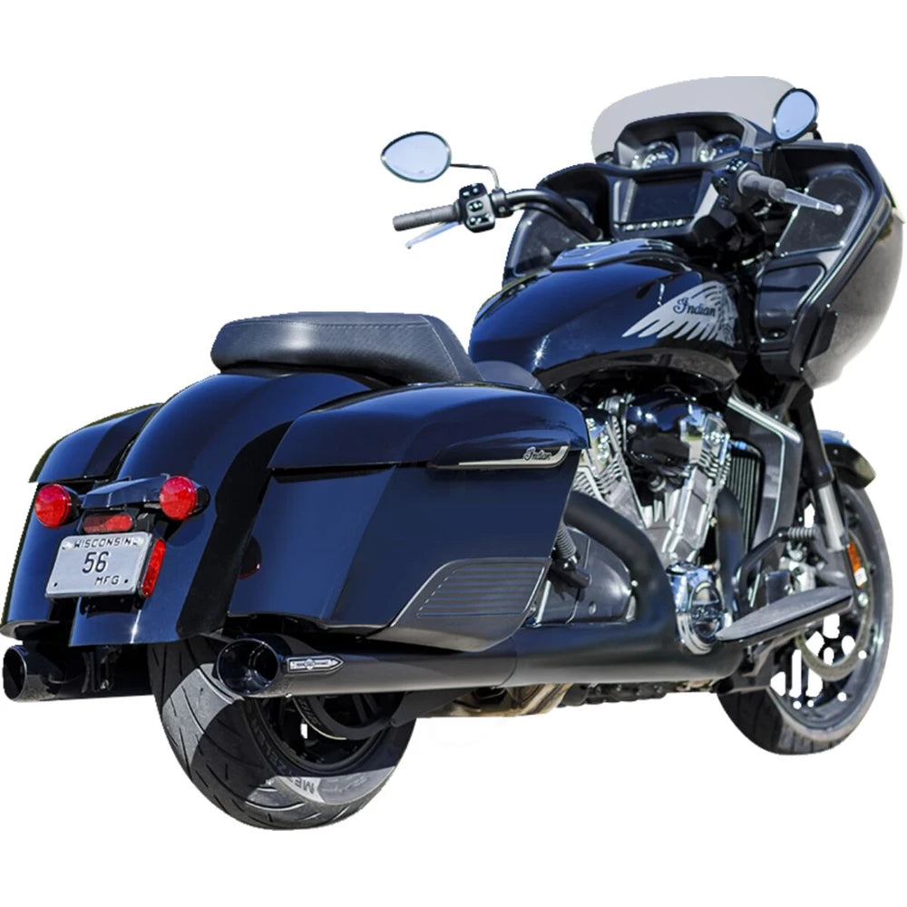 Indian Elite (14-26) 4" Broadhead Slip-On Mufflers, sort, Slash-Cut end cap – S&S Cycle – detaljevisning 7