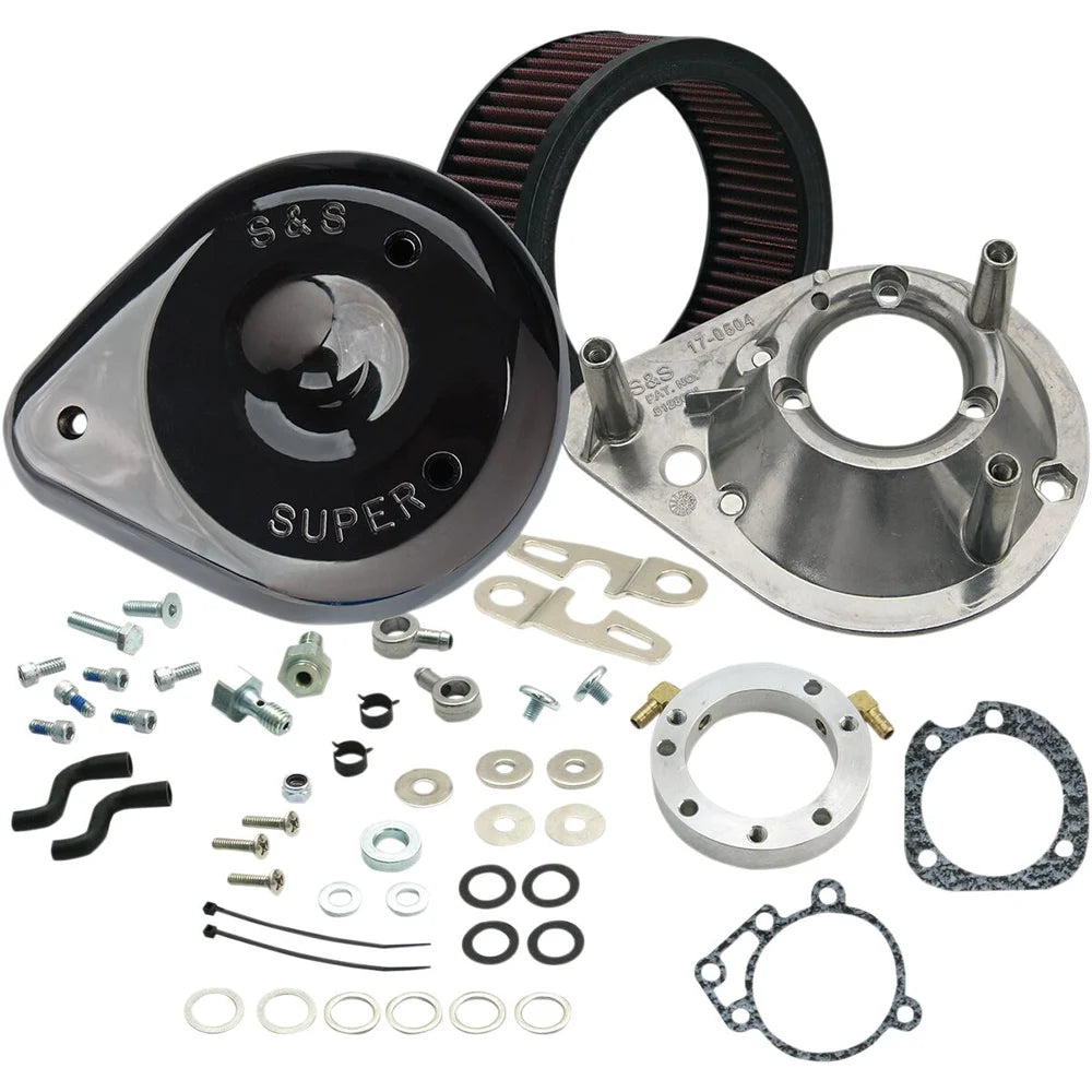 Harley-Davidson Sportster (91-16) Teardrop Air Cleaner Kit, CV, Teardrop, sort / Gloss – S&S Cycle