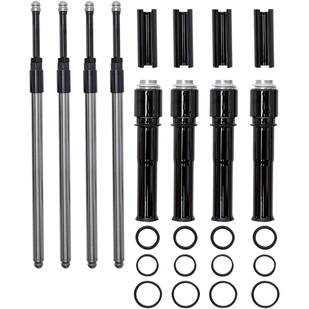 Harley-Davidson modeller (17-26) Quickee Pushrod Kit with Gloss Black Covers, Gloss Black – S&S Cycle