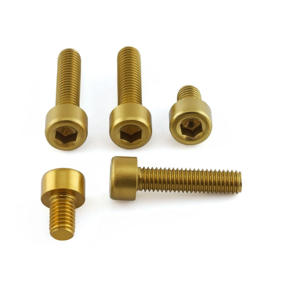Tankdækselboltsæt, 5 stk. – 7075-T6 aluminium, guld, TYA398 – Pro-Bolt
