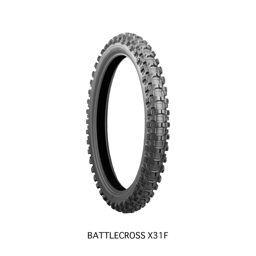 Bridgestone Battlecross X31 80/100-21 51M TT – fordæk – originalt Bridgestone fordæk med maksimalt greb på mellemfast motocrossunderlag. Køb hos Mo2parts.