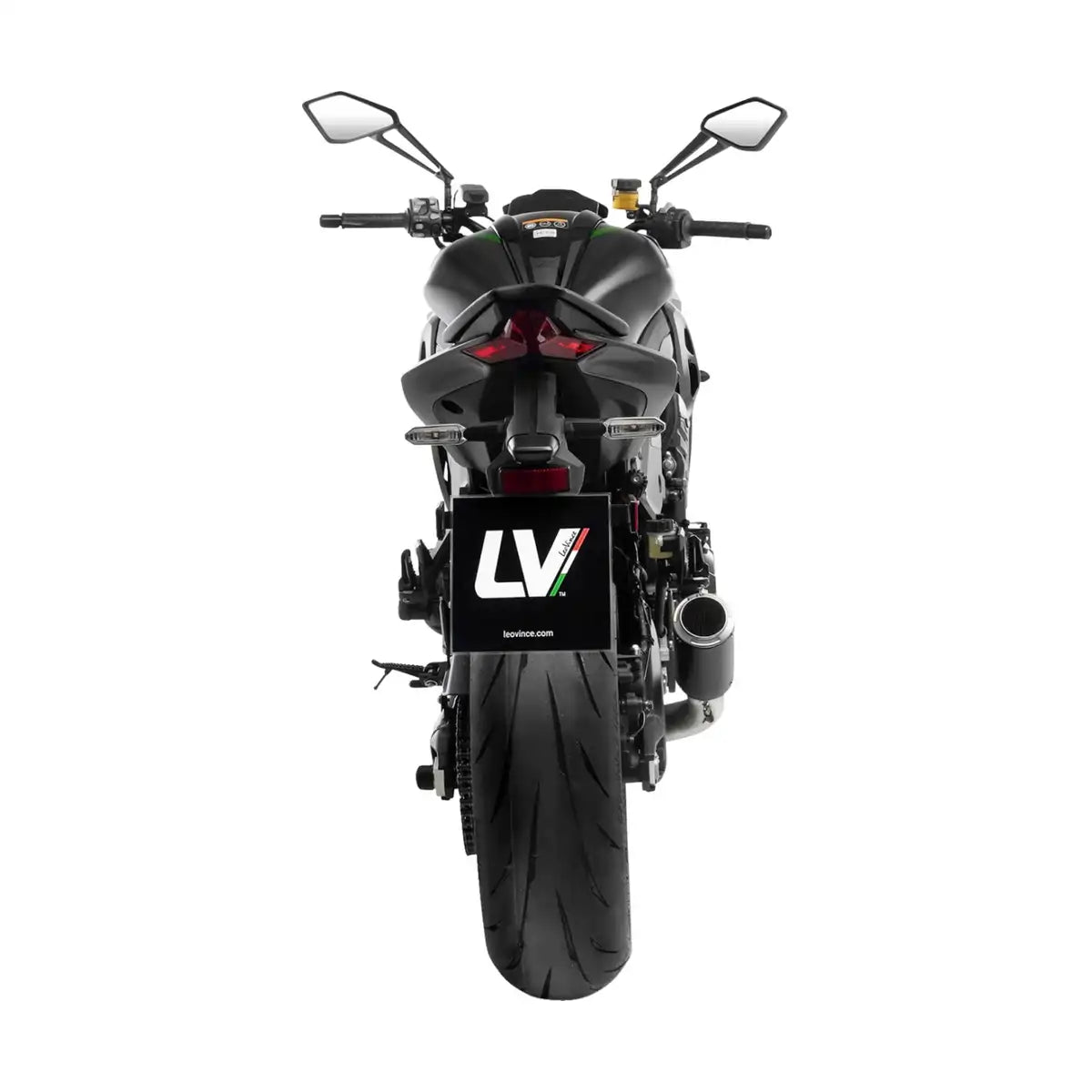 Kawasaki Z1100 (26) LeoVince LV Corsa slip-on – carbon – ekstra produktvisning af lyddæmper, finish og detaljer 3