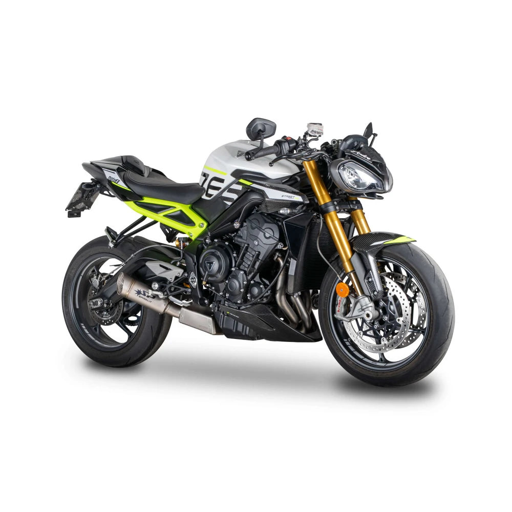 Triumph Street Triple 765 (23-26) GRID-O komplet udstødning, titanium – Spark – produktdetalje fra alternativ vinkel, billede 3