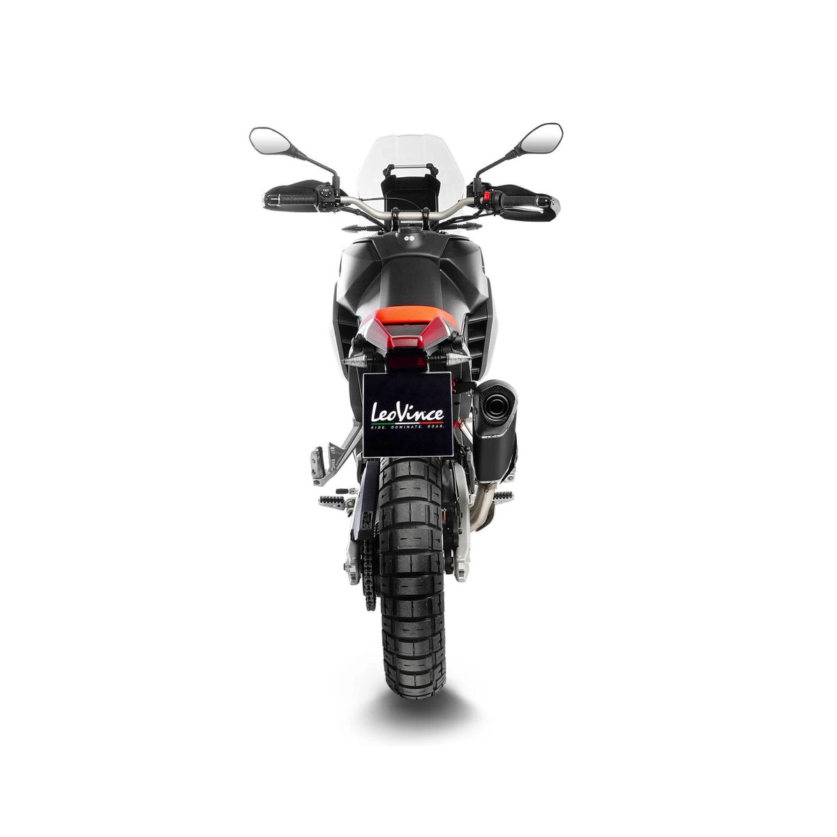 Aprilia Tuareg 660 (22-26) LeoVince LV-14 slip-on – rustfri – sort – ekstra produktvisning af lyddæmper, finish og detaljer 3