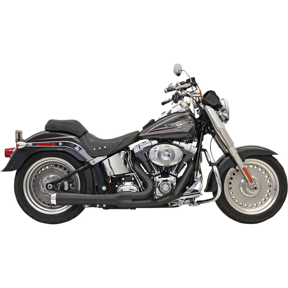 Harley-Davidson Softail (85-17) Road Rage 2-i-1 komplet udstødning, sort, kort – Bassani