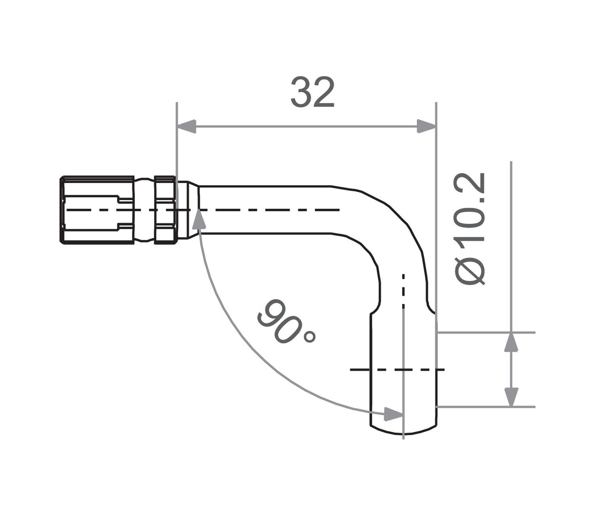Bremseslangefitting – M10 – 90° vinkel – aluminium – sort – TRW MV10D90S