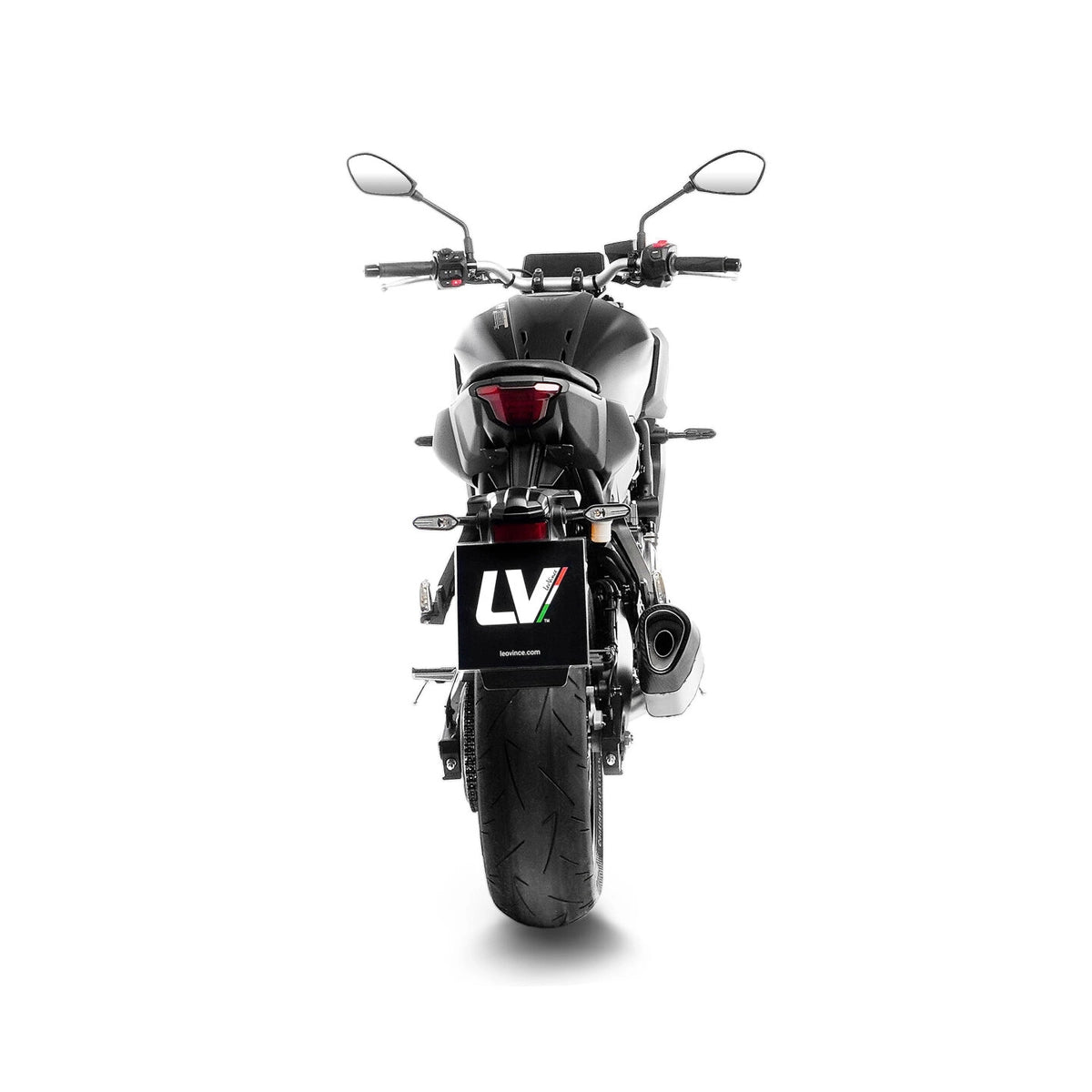 Yamaha MT-07 (20-26) LeoVince LV-14 R slip-on – rustfri – godkendt – titanium-look – ekstra produktvisning af lyddæmper, finish og detaljer 3