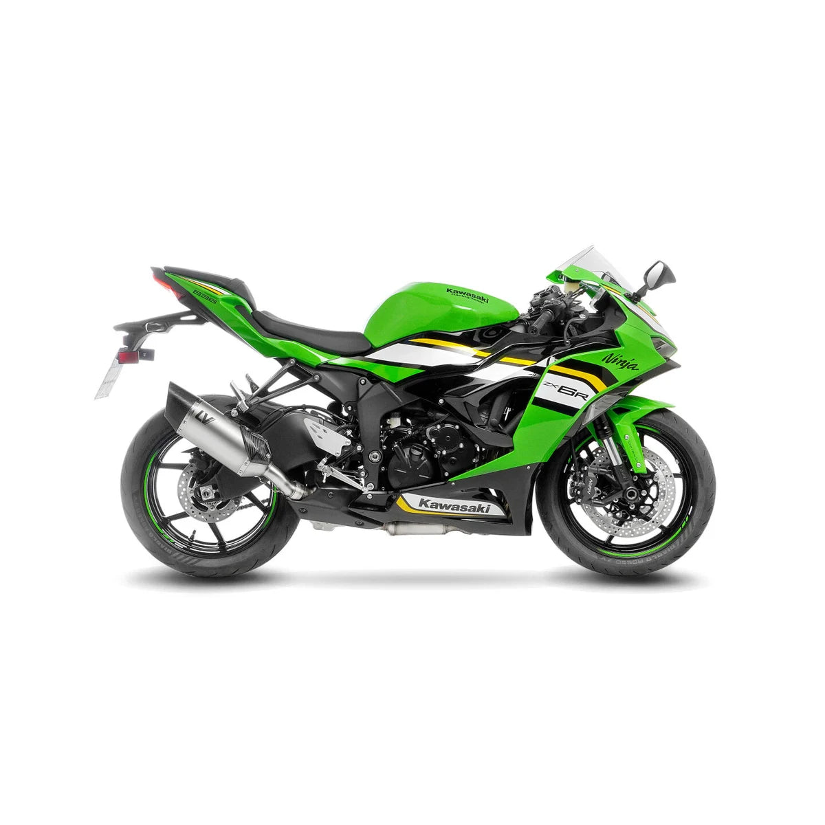 Kawasaki ZX-6R (19-26) LeoVince LV-14 R slip-on – rustfri – titanium-look – ekstra produktvisning af lyddæmper, finish og detaljer 5