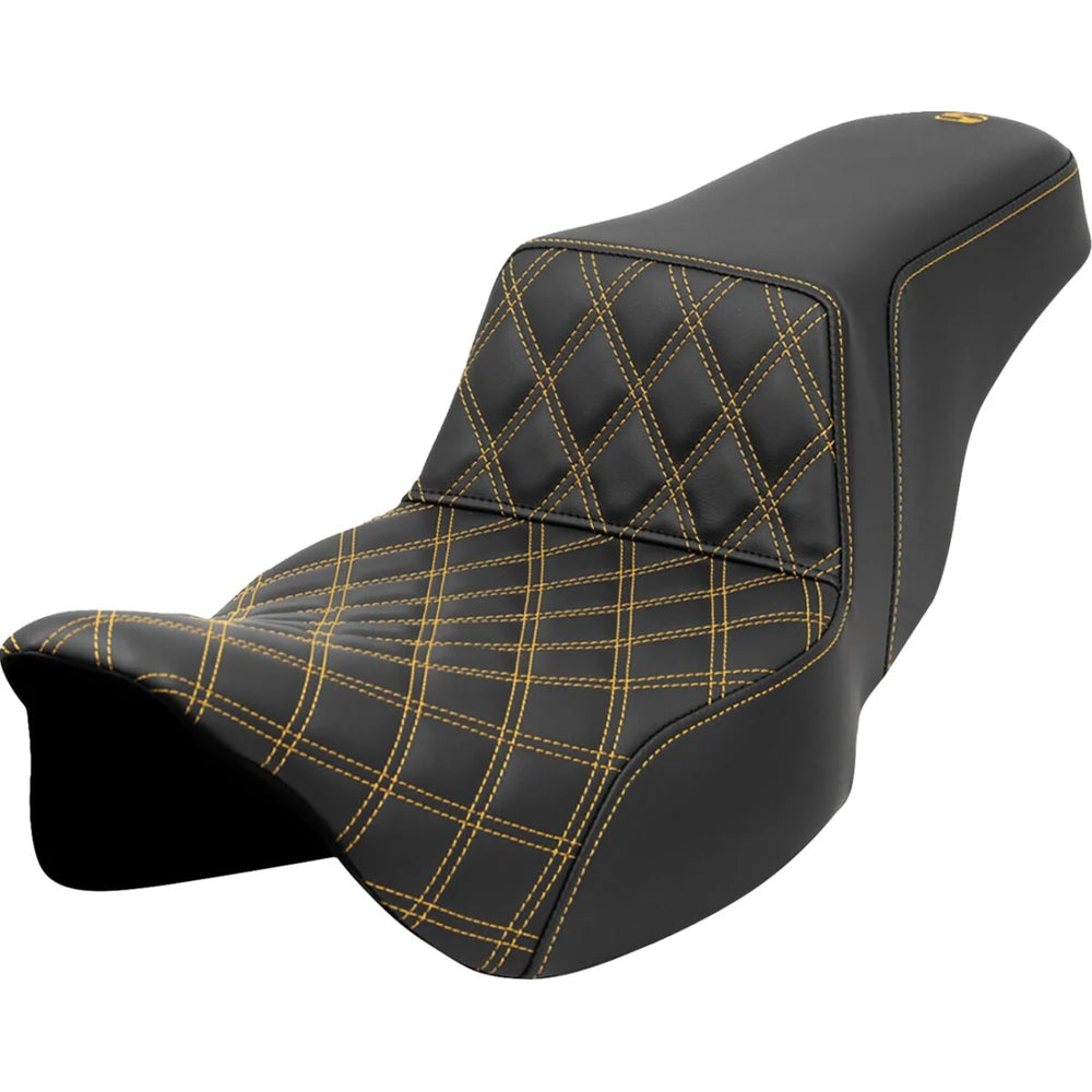 Harley-Davidson Touring (08-24) Step-Up 2-up sæde Front Lattice Stitch guld syning Extended Reach – Saddlemen